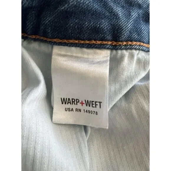 Warp + Weft CDG Paris High Rise Straight Stretch Button Fly Riviera Plus 20 x 28 - Picture 7 of 8